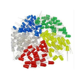 Set LED dioda 5mm 100kom; crv, pla, bij, zel, žuta