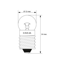 Žarulja E10 3,5V 0,7W 200mA 12x24mm