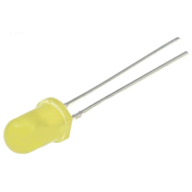 LED 5mm žuta 100-130mcd 60° 12V 15mA 590nm