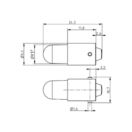 Žarulja LED BA9S 24V AC/DC 0,25W/0,5W 20mA bijela