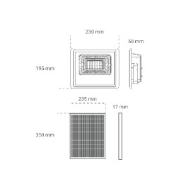 Reflektor LED solarni 40W 6500K IP65
