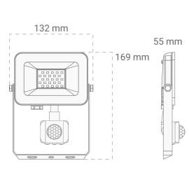 Reflektor LED 230VAC 20W sa senzorom 6500K IP65 bi