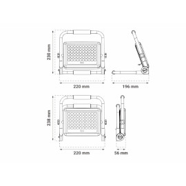 Reflektor LED prijenosni ACCU 60W 4000K 800Lm IP65