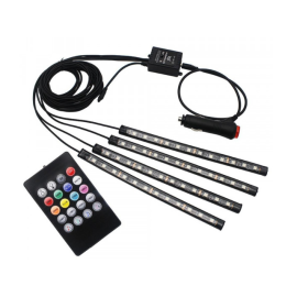LED RGB rasvjeta za interijer automobila; 4x22,5cm