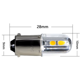 Žarulja LED BA9S 6V T4W crvena; 28x10mm