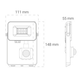 Reflektor LED 230VAC 10W sa senzorom 6500K IP65 