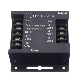Pojačivač signala za RGB traku 12-24V 24A metalno 