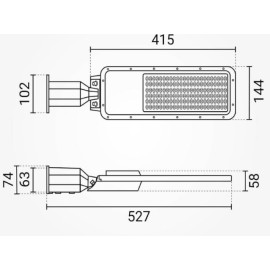 Reflektor LED ulični 230VAC 100W 4000K IP65
