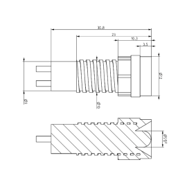 Tinjalica LED 5mm 230VAC crvena IP40 plastična