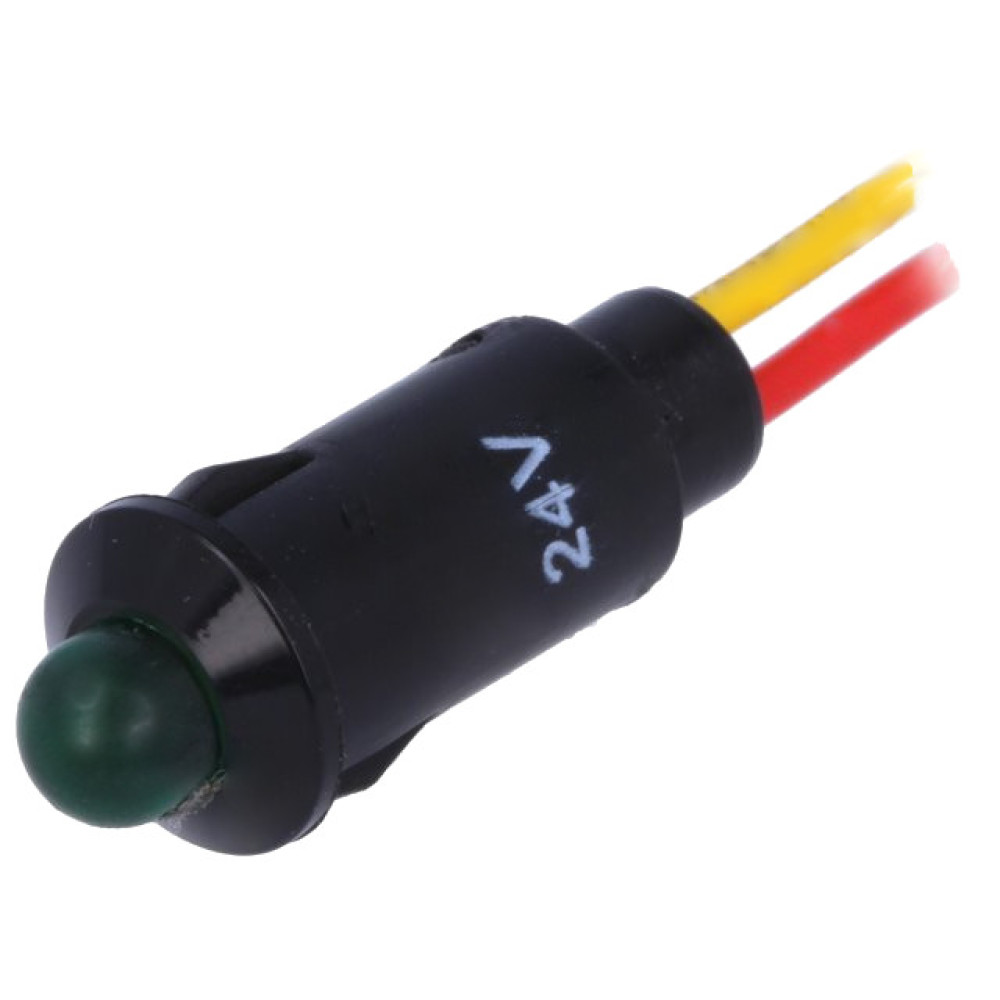 Tinjalica LED 5mm 24V zelena IP40 plastična Tinjalica LED 5mm 24V zelena IP40 plastična