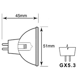 Žarulja halogena GX5.3 24V 250W 50mm PHILIPS