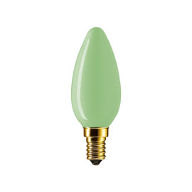 Žarulja E14 230V 25W - svijeća zelena