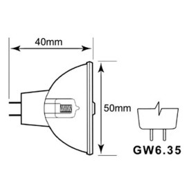 Žarulja halogena GW6,35 15V 150W 50mm Philips