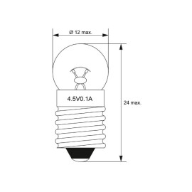 Žarulja E10 4,5V 100mA 0,45W 12x24mm