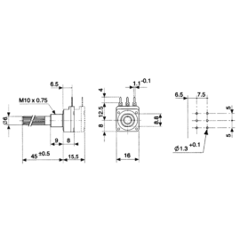 Potenciometar rotacioni 0,1W 100K pla. log. mo.