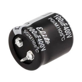 Elko 100uF 400V 105°C 25x25mm RM10 20% stojeći
