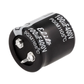 Elko 100uF 400V 105°C 25x25mm RM10 20% stojeći