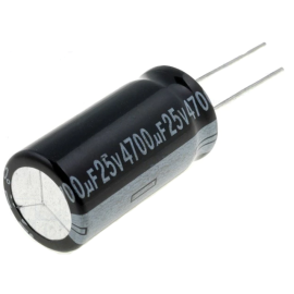 Elko 4700uF 25V 105°C 16x30mm 20% RM7,5 stojeći