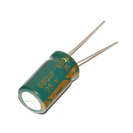 Elko 680uF 25V 105°C 10x17mm ±20% RM5 stojeći