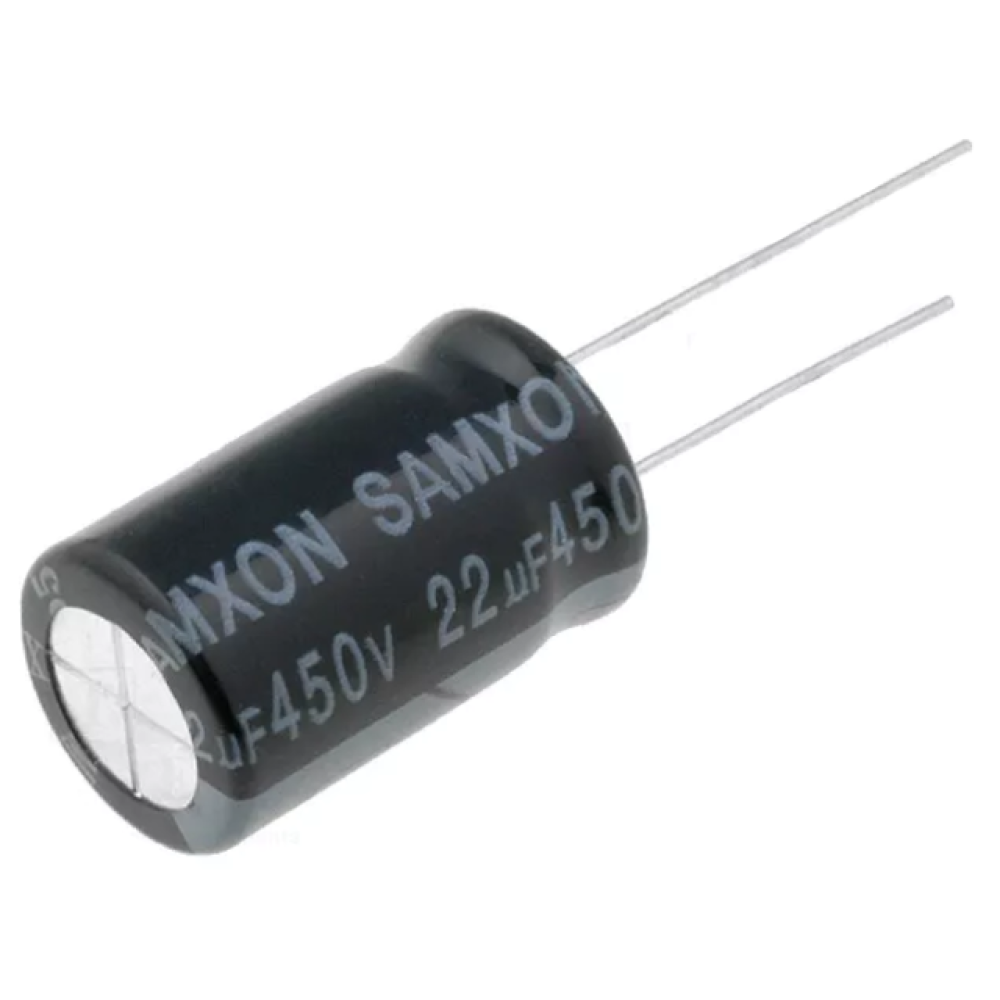 Elektrolit 22uF 450V 105°C 12,5x20mm Pitch5