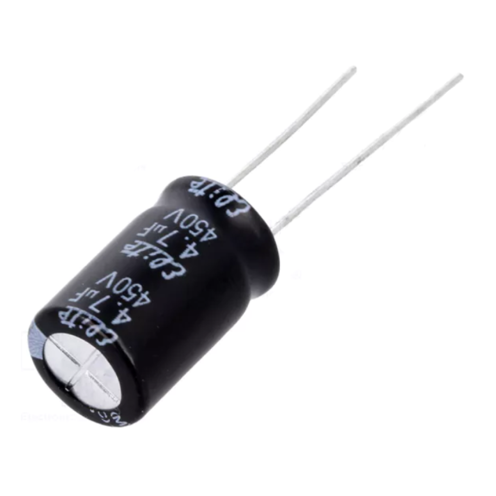 Elektrolit 4,7uF 450V 105°C 10x12,5mm 20% Pitch5