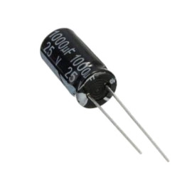 Elko 1000uF 25V 105°C 10x25mm RM5 stojeći