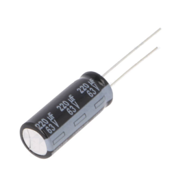 Elko ESR 220uF 63V 105°C 10x25mm 20% RM5 stojeći