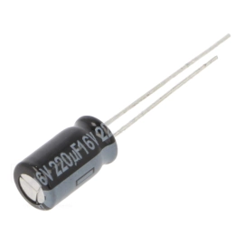 Elko ESR 220uF 16V 105°C 6,3x11,2mm 20% RM2,5 stoj