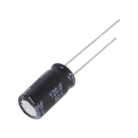 Elko ESR 120uF 50V 105°C 8x15mm 20% RM5 stojeći
