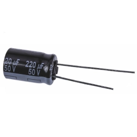 Elko ESR 220uF 50V 105°C 10x16mm 20% RM5 stojeći
