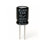 Elko ESR 10uF 450V 105°C 8x12mm stojeći