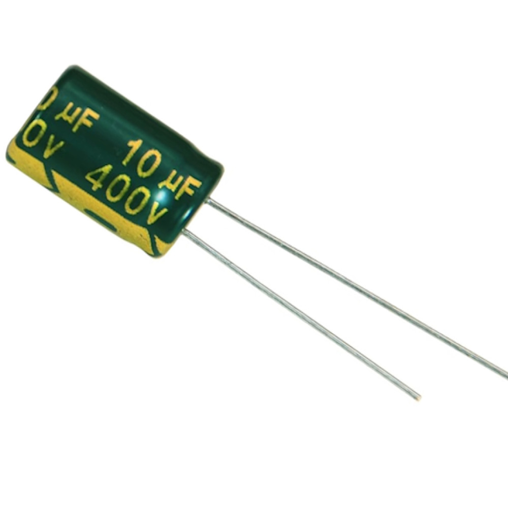 Elko ESR 10uF 400V 105°C 8x12mm stojeći Elko ESR 10uF 400V 105°C 8x12mm stojeći