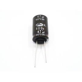 Elko 47uF 400V 105°C 16x25mm RM7,5 stojeći