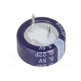 Kondenzator BACK UP 0,22F 5,5V 13,5x6,6mm 20%