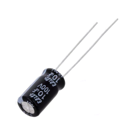Elektrolit 10uF 100V 105°C 6,3x11mm Pitch2,5