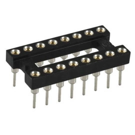 Podnožje DIL 16; 7,62mm; 1A; pozlaćeno