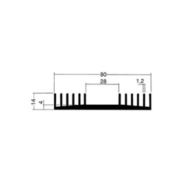 Hladnjak aluminijski 500x80x14mm; crni 