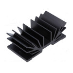Hladnjak za TO220 70x37x25mm 1xM3; rebrasti crni F