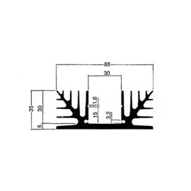 Hladnjak aluminijski 100x88x35 l=10cm; crni
