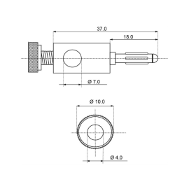 Utikač banana 4mm crni za zvučnički kabel pozlaćen