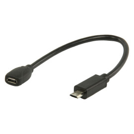 Kabel USB 2.0 micro A ženski / micro-B muški 20cm 
