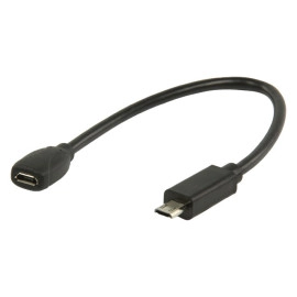 Kabel USB 2.0 micro A ženski / micro-B muški 20cm 