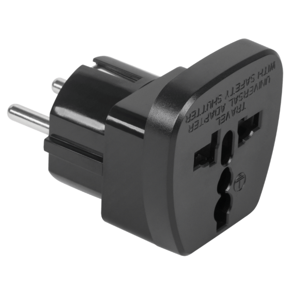 Putni adapter univerzalni; 230VAC 13A crni Putni adapter univerzalni; 230VAC 13A crni