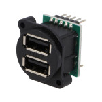 Konektor USB A x2 ženski za šasiju 19,8x19,8mm