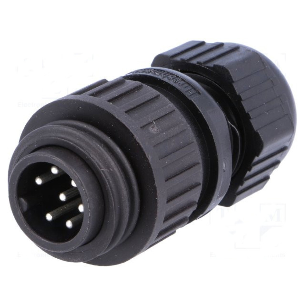 Konektor muški 7P za kabel, 250V 10A IP67 Hirschm. Konektor muški 7P za kabel, 250V 10A IP67 Hirschm.