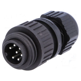 Konektor muški 7P za kabel, 250V 10A IP67 Hirschm.