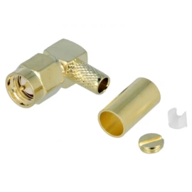 Konektor SMA muški za kabel RG 58; krimp; kutni