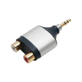 Adapter 3,5 stereo muški / 2xčinč ženski; pozlaćen