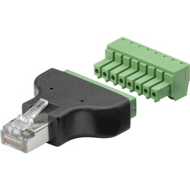 Utikač mikro 8/8 (RJ45) sa stezaljkom-vijak; oklop