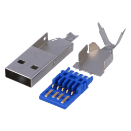 Konektor USB A 3.0 muški za kabel + kučište